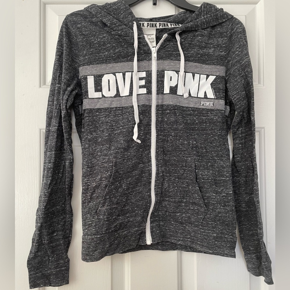 Victoria’s Secret Pink Zip Up Hoodie (Size: XS)